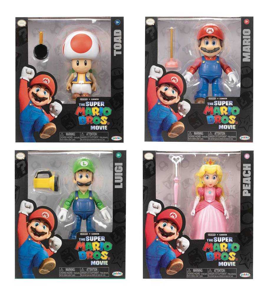 New The Super Mario Bros. Movie Mario Figure with Plunger Nintendo