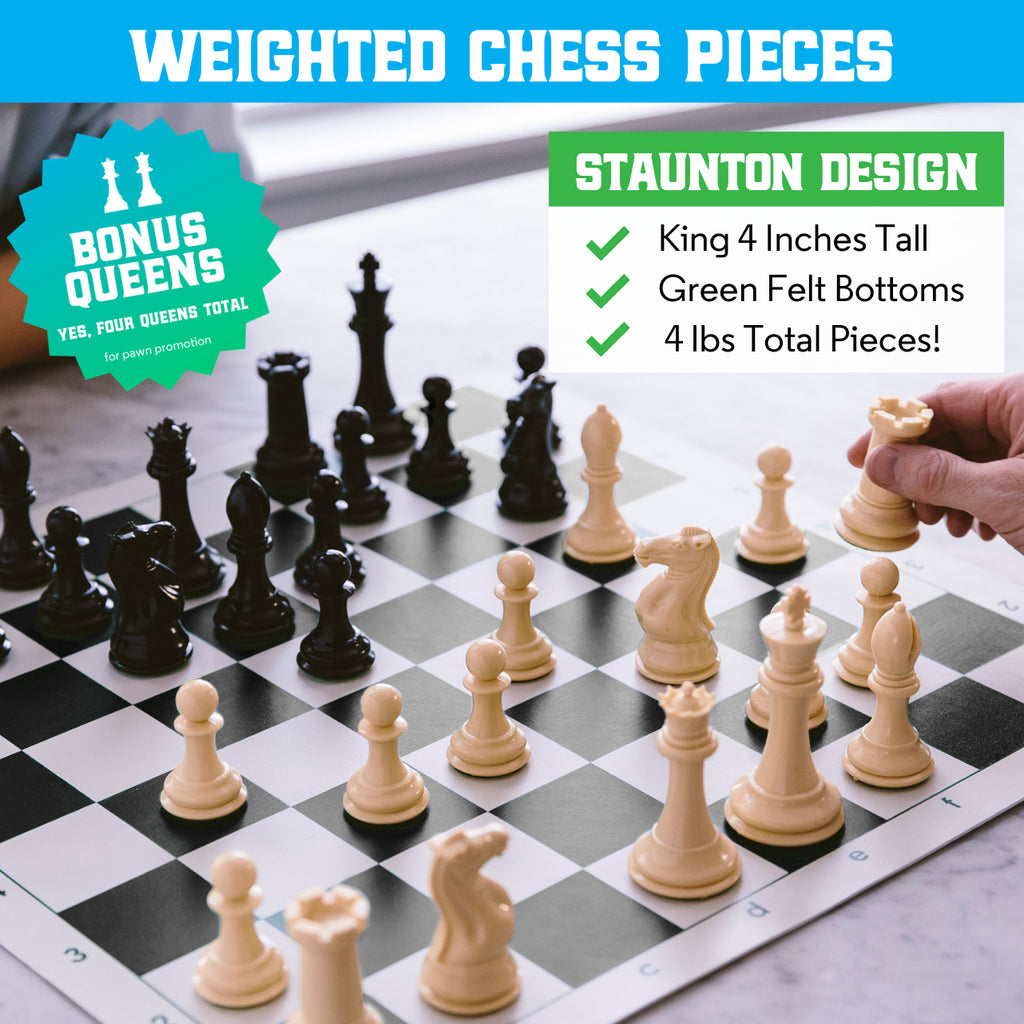 Double-Sided Regulation Silicone Tournament Chess Board - 2.25 Squares