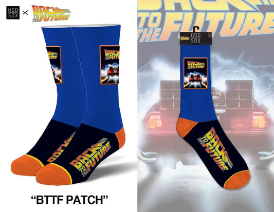 Back to the Future "Patch" Men's Crew Sideways Socks (Size 8-12)