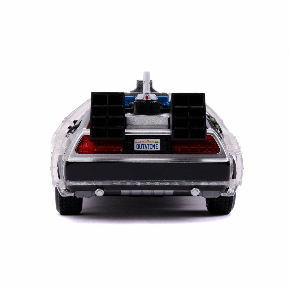 Back to the Future Part II die-cast 1:24 scale "Hollywood Rides" light-up DeLorean Time Machine