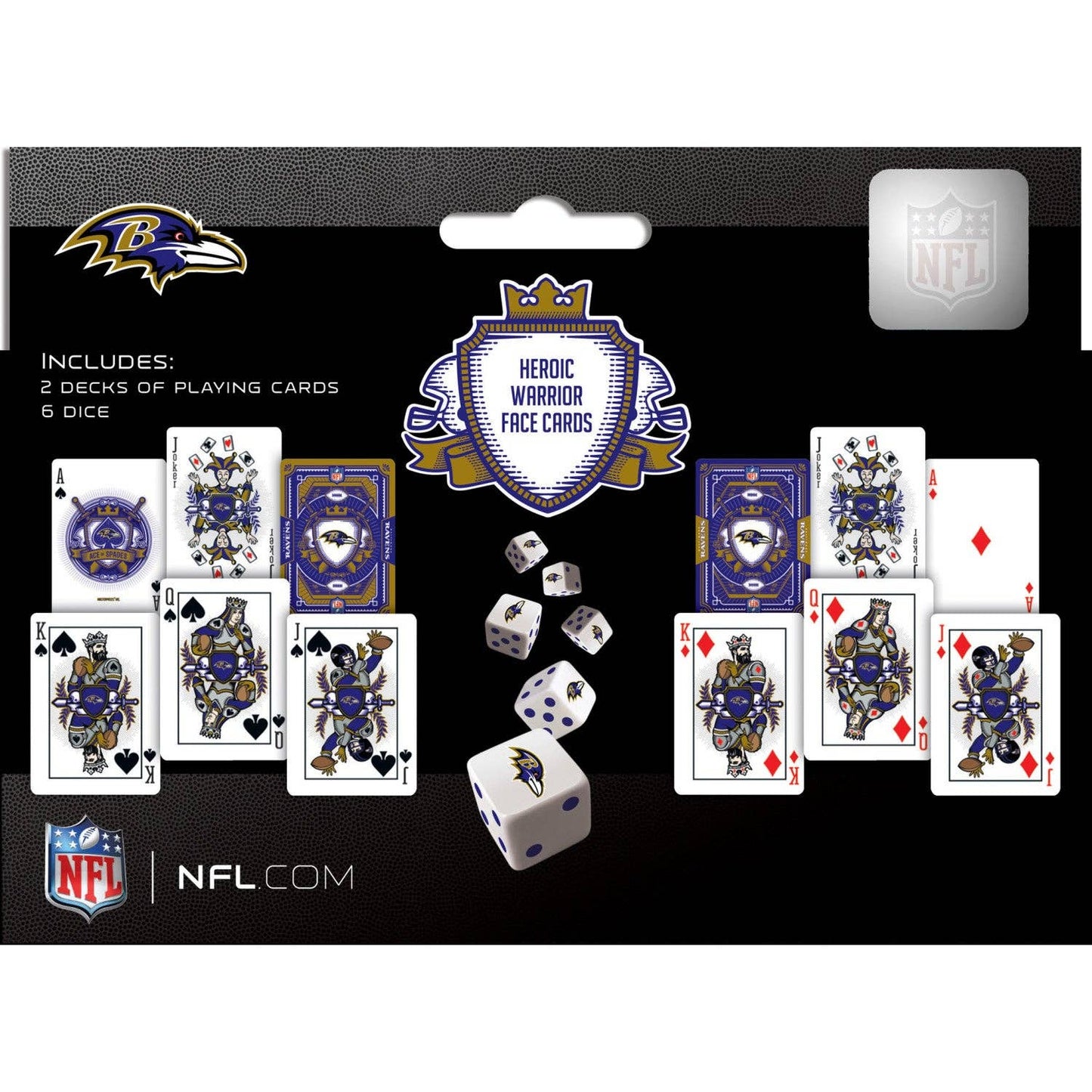 Baltimore Ravens NFL 2-pack Playing Cards & Dice Set