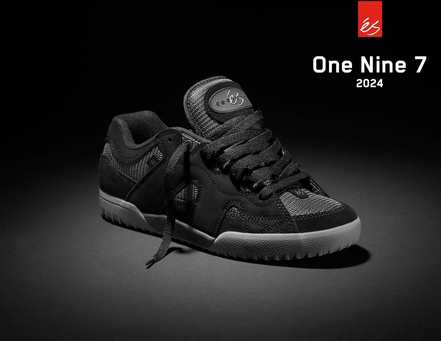 éS One Nine 7 Black / Grey Skateboard Shoes