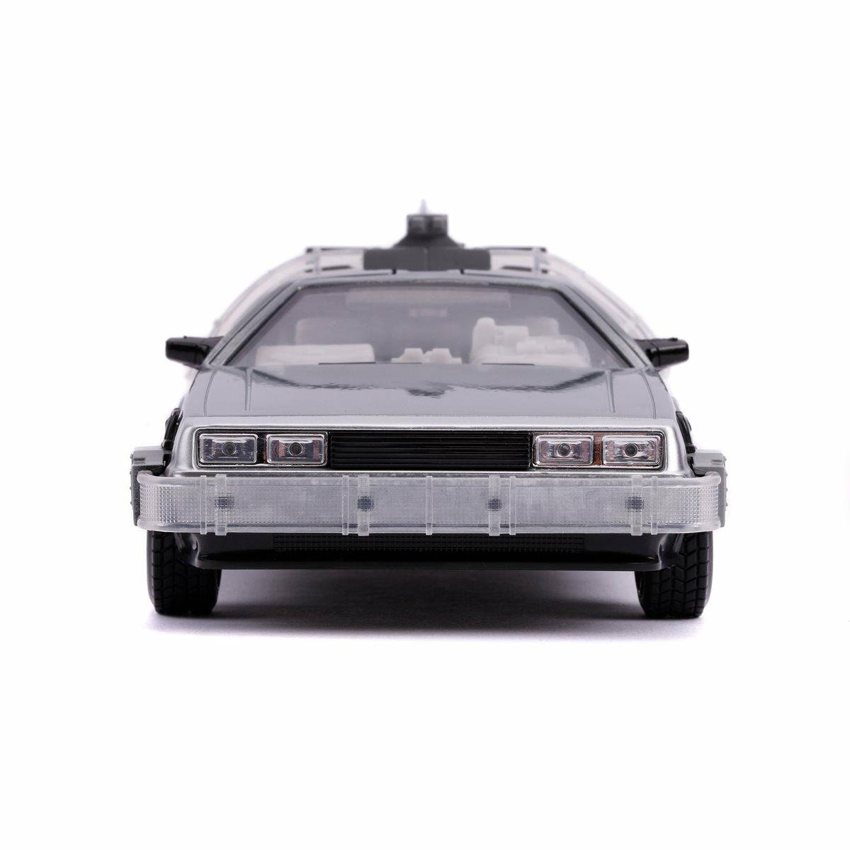 Back to the Future Part II die-cast 1:24 scale "Hollywood Rides" light-up DeLorean Time Machine