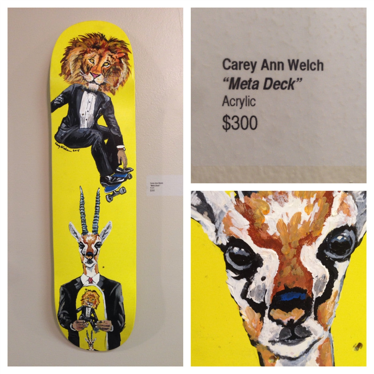 Carey Welch "Meta Deck" Acrylic on Wood Original Art Skateboard Deck