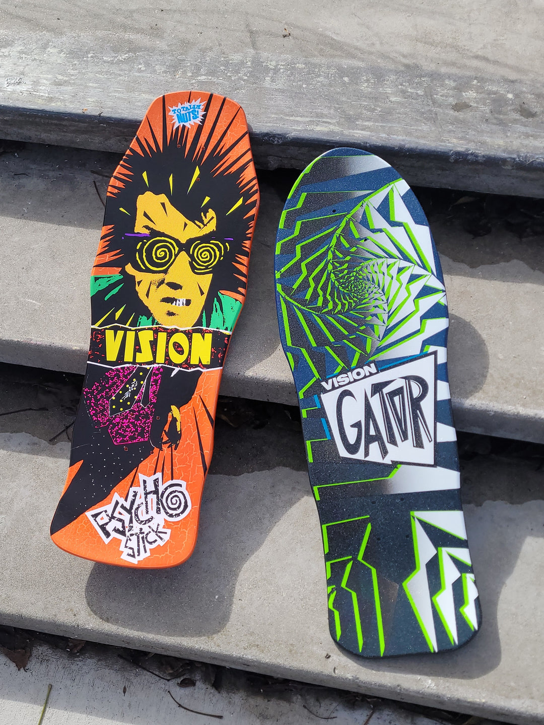 Vision Psycho Stick Dipped Crackle "Double Take" Gripped 10" Skateboard Deck