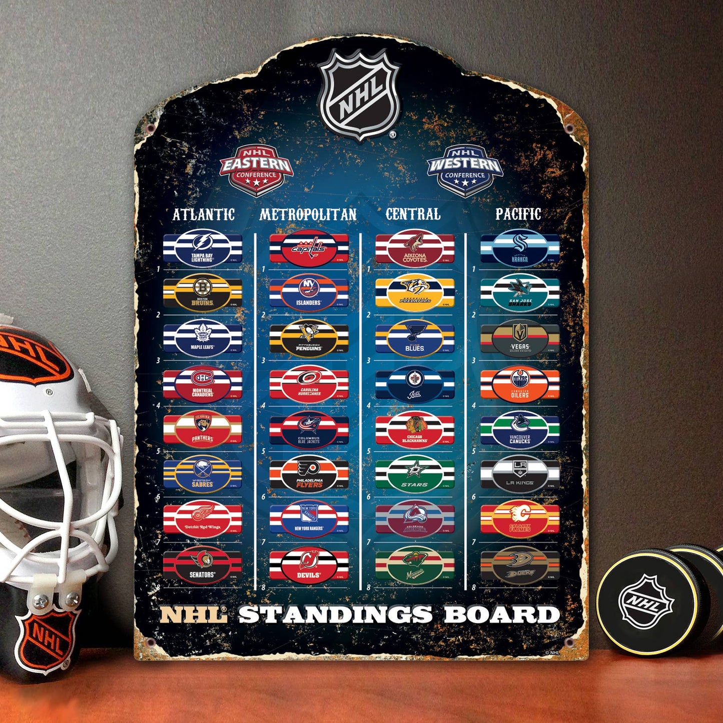 NHL Magnetic Standings Board