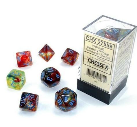 Nebula Polyhedral Luminary Primary/Blue 7-Die Set