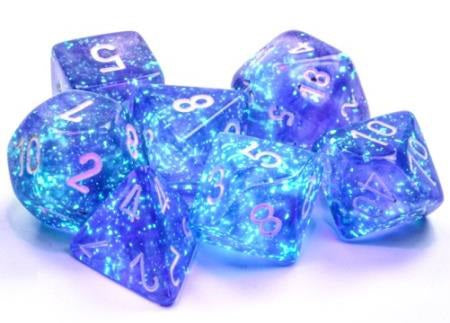 Borealis Polyhedral Purple/White Luminary 7-Die Set