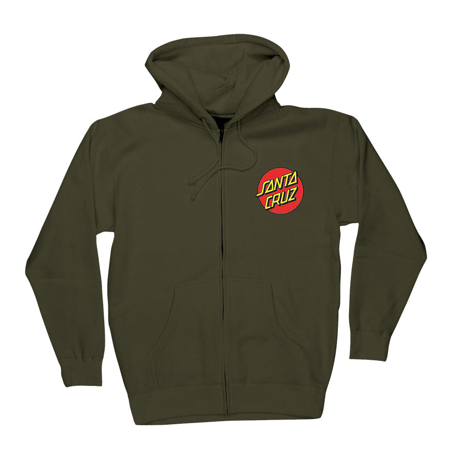 Santa Cruz Classic Dot Zip Up Heavyweight Hooded Sweatshirt