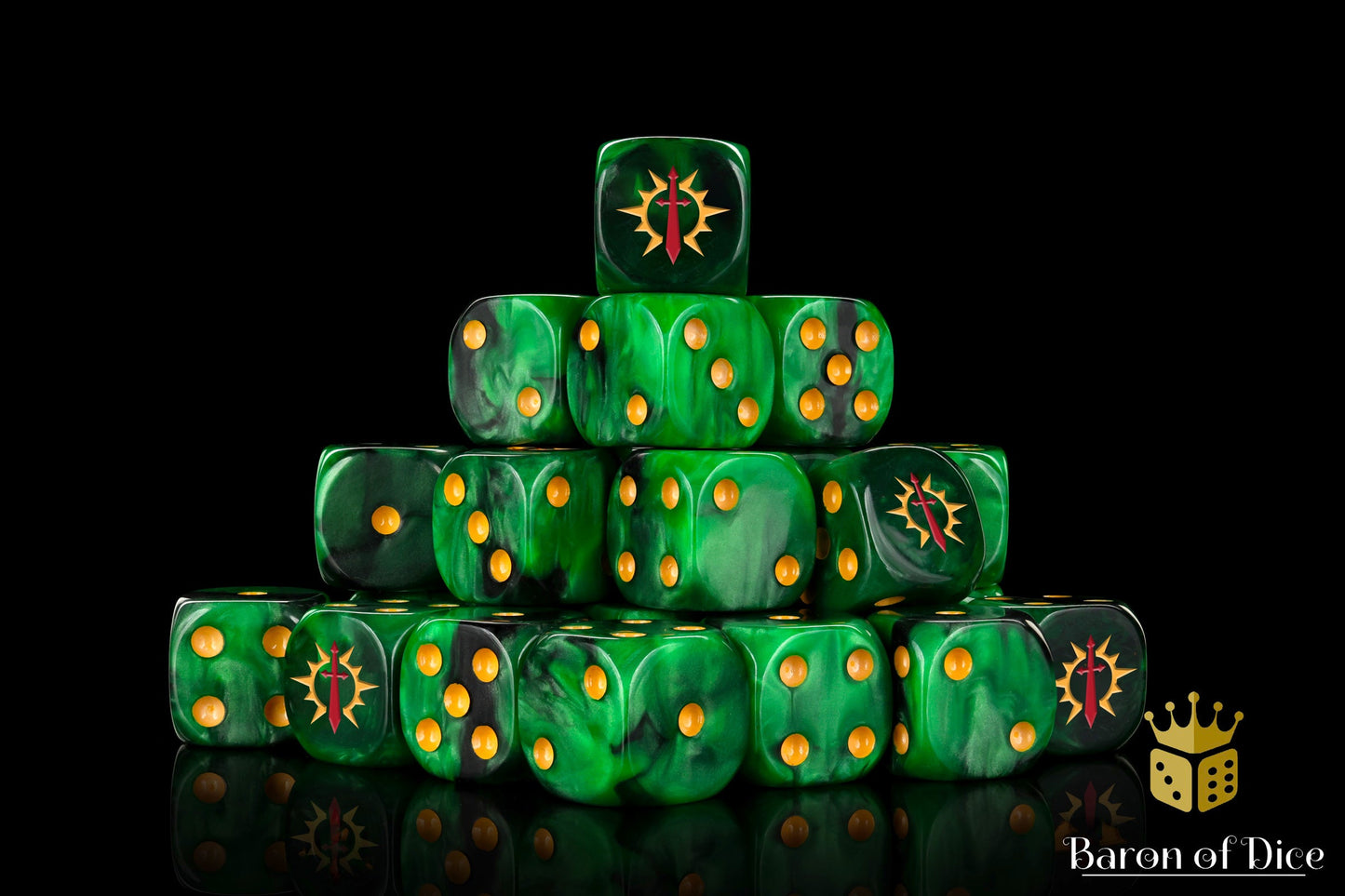 Consecrated Blades Dice - Green