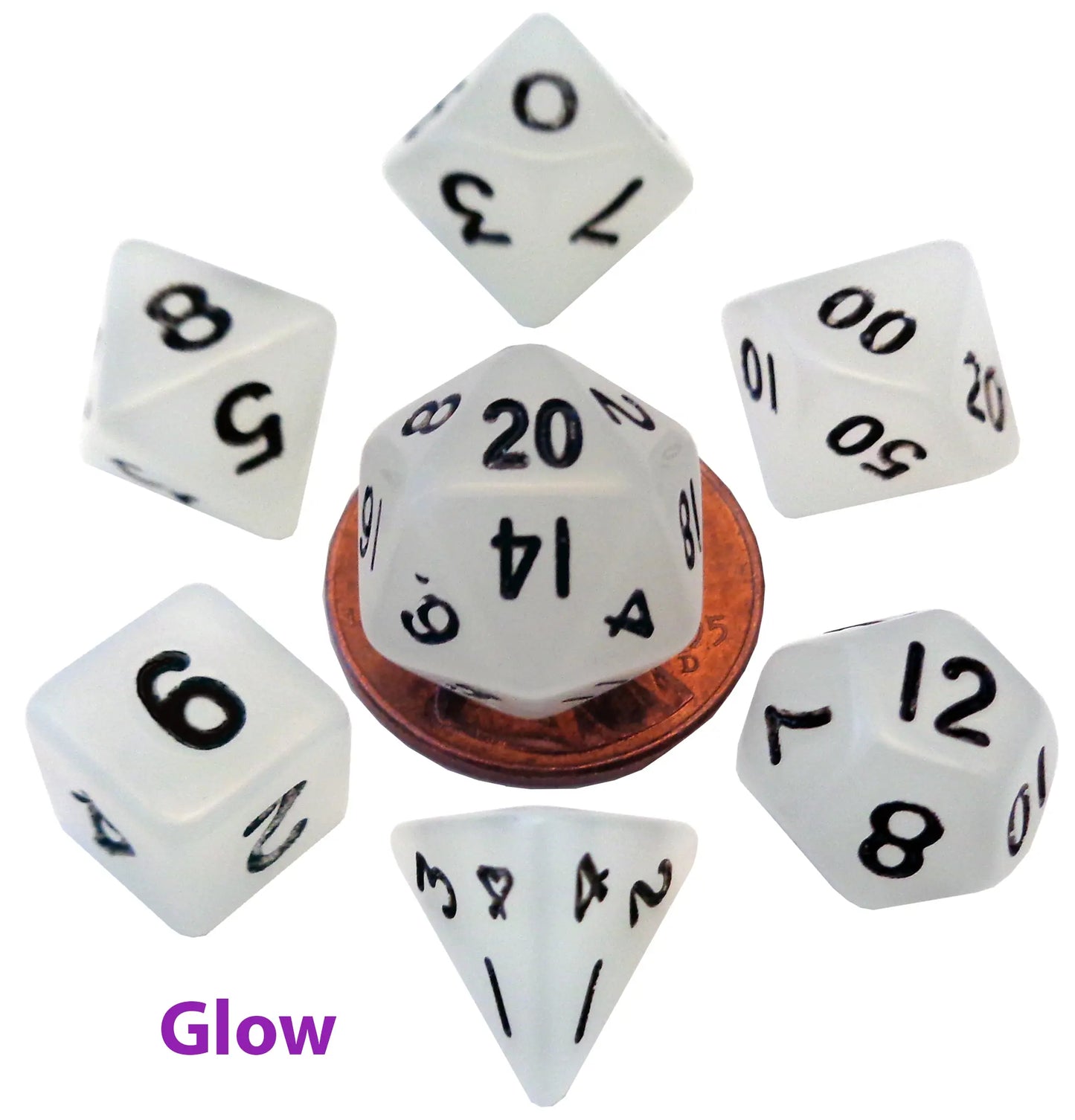 10mm Mini Acrylic Polyhedral Set Glow Clear