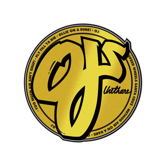 OJ Speed Wheels Classic Gold Foil 3" Sticker