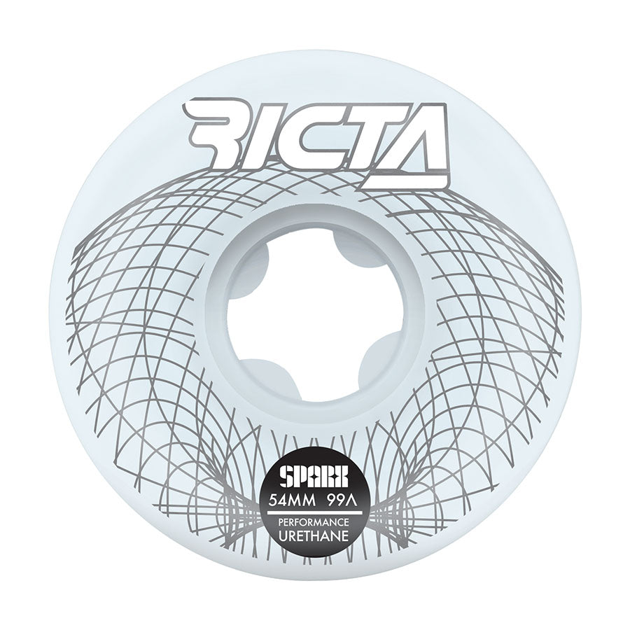 Ricta Wireframe Sparx 54mm 99a White Skateboard Wheels