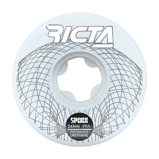 Ricta Wireframe Sparx 54mm 99a White Skateboard Wheels