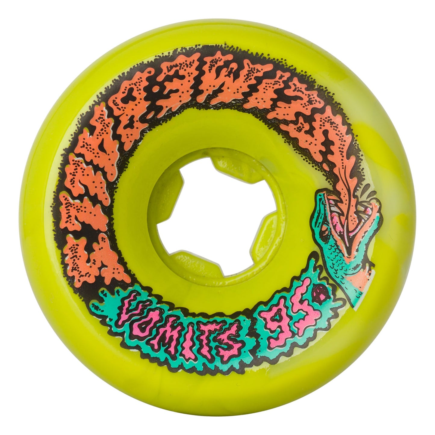 Slime Balls Snake Vomits Green White Swirl 60mm 95a Skateboard Wheels