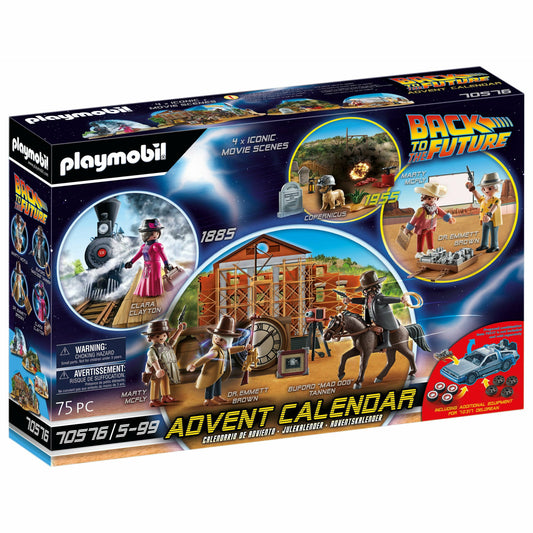 Playmobil Back to the Future Part III 75-piece Advent Calendar with 7 vinyl figures