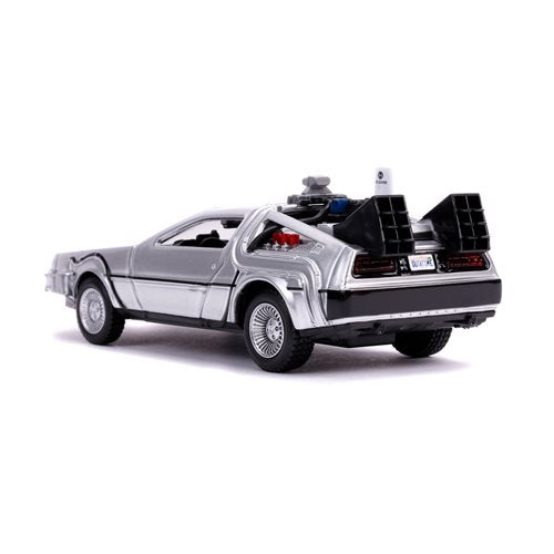 Back to the Future Part II die-cast 1:32 scale "Hollywood Rides" DeLorean Time Machine