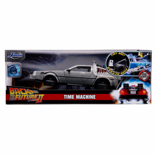 Back to the Future Part II die-cast 1:24 scale "Hollywood Rides" light-up DeLorean Time Machine