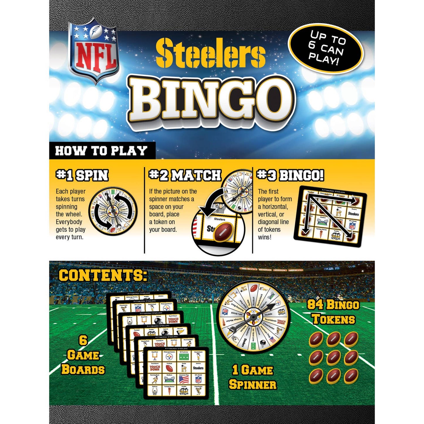 Pittsburgh Steelers NFL Bingo Game