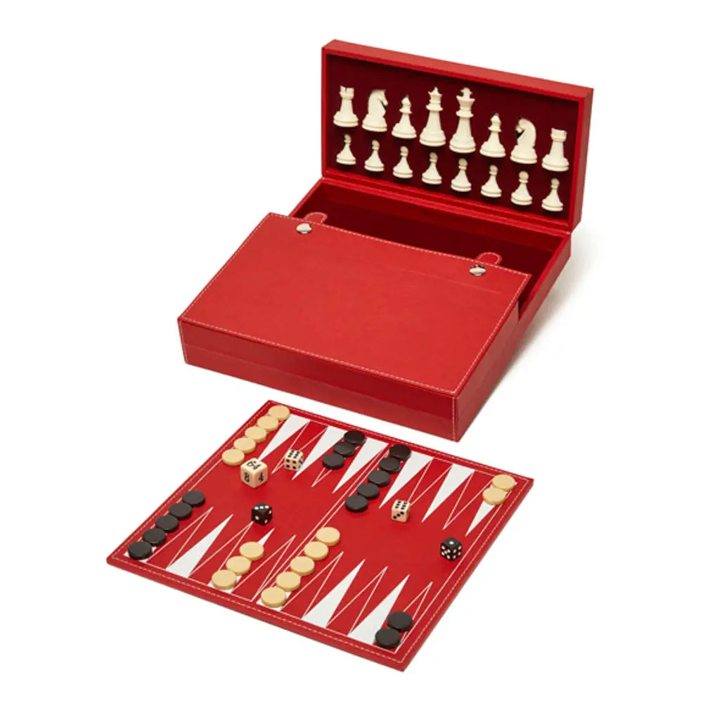 Bryson Backgammon and Chess Set (Red) - Brouk & Co