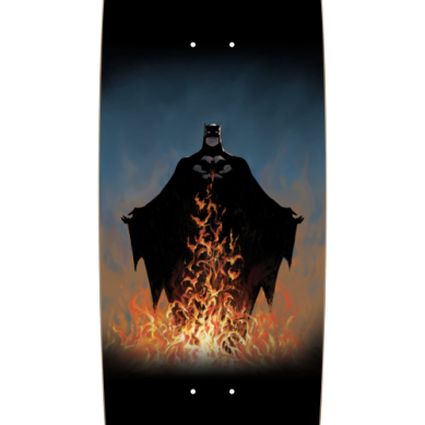 WELCOME X BATMAN BAT FLAMES ON BOLINE  9.5" SKATEBOARD DECK