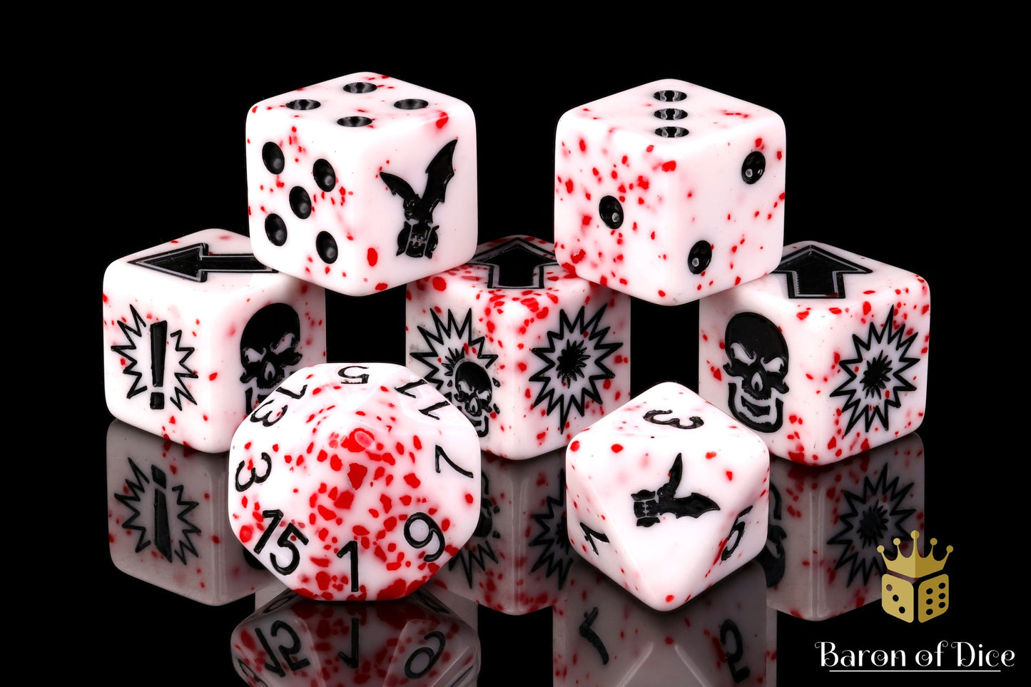 Murderous - Bloody Football Dice (Set of 7)