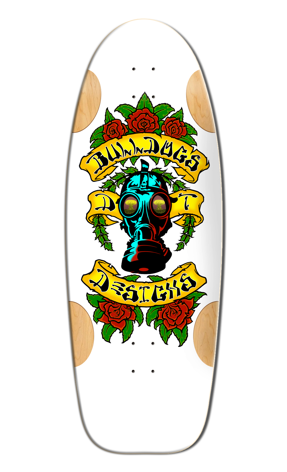 BullDog Designs "Car Paint" 11.875" White Formica Skateboard Deck