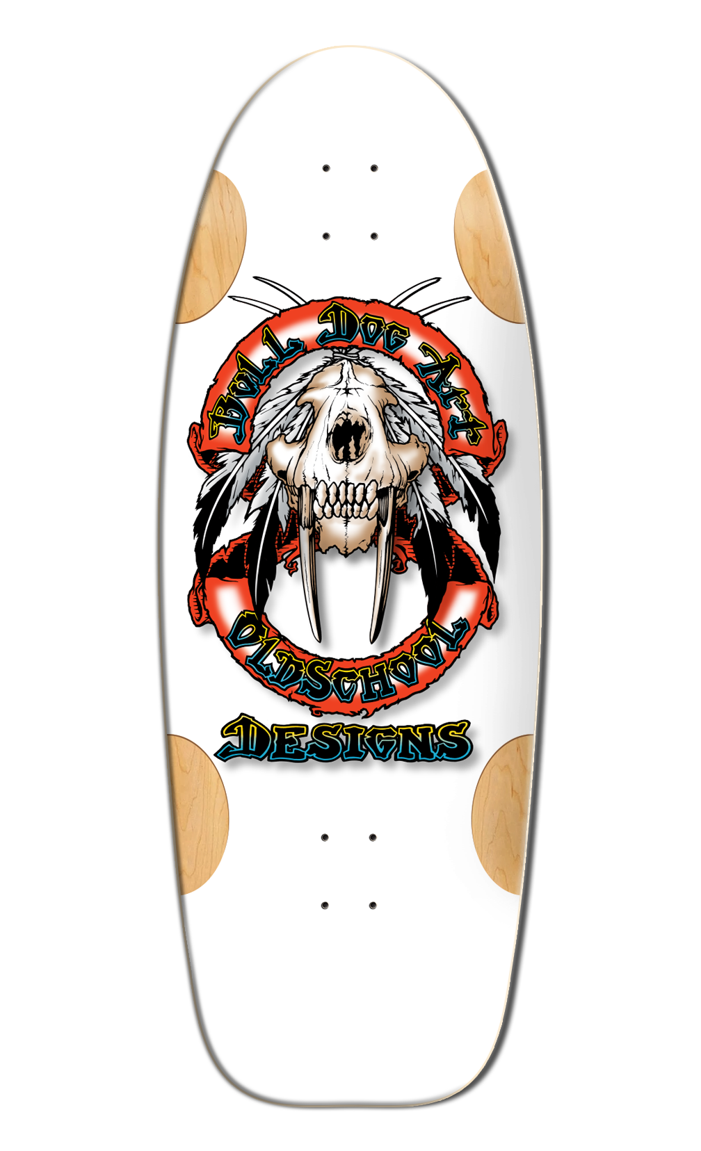 BullDog Designs "Sabertooth" 11.875" White Formica Skateboard Deck