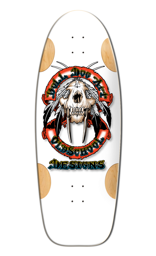 BullDog Designs "Sabertooth" 11.875" White Formica Skateboard Deck