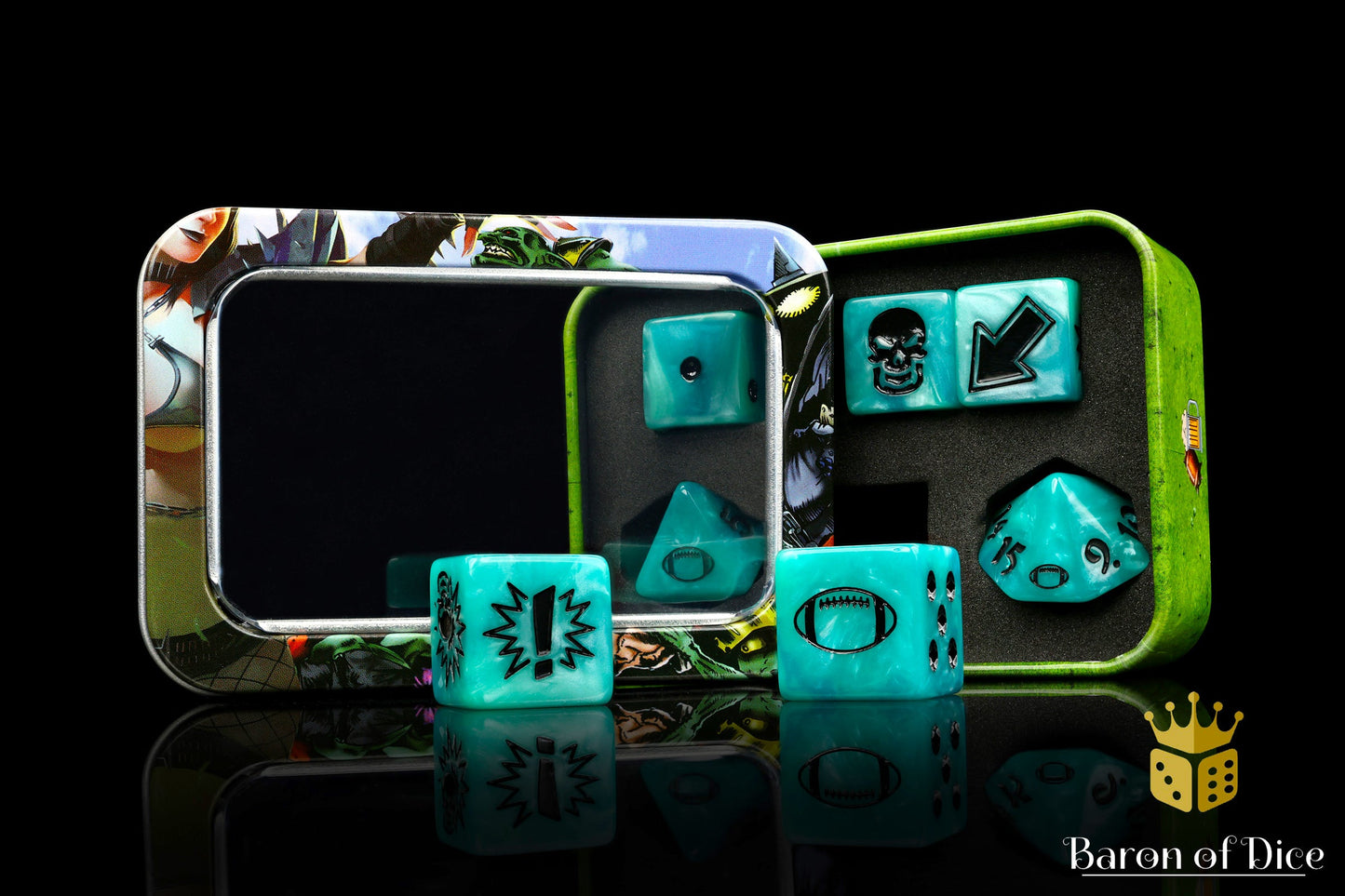 Ethereal Blue - Bloody Football Dice (Set of 7)