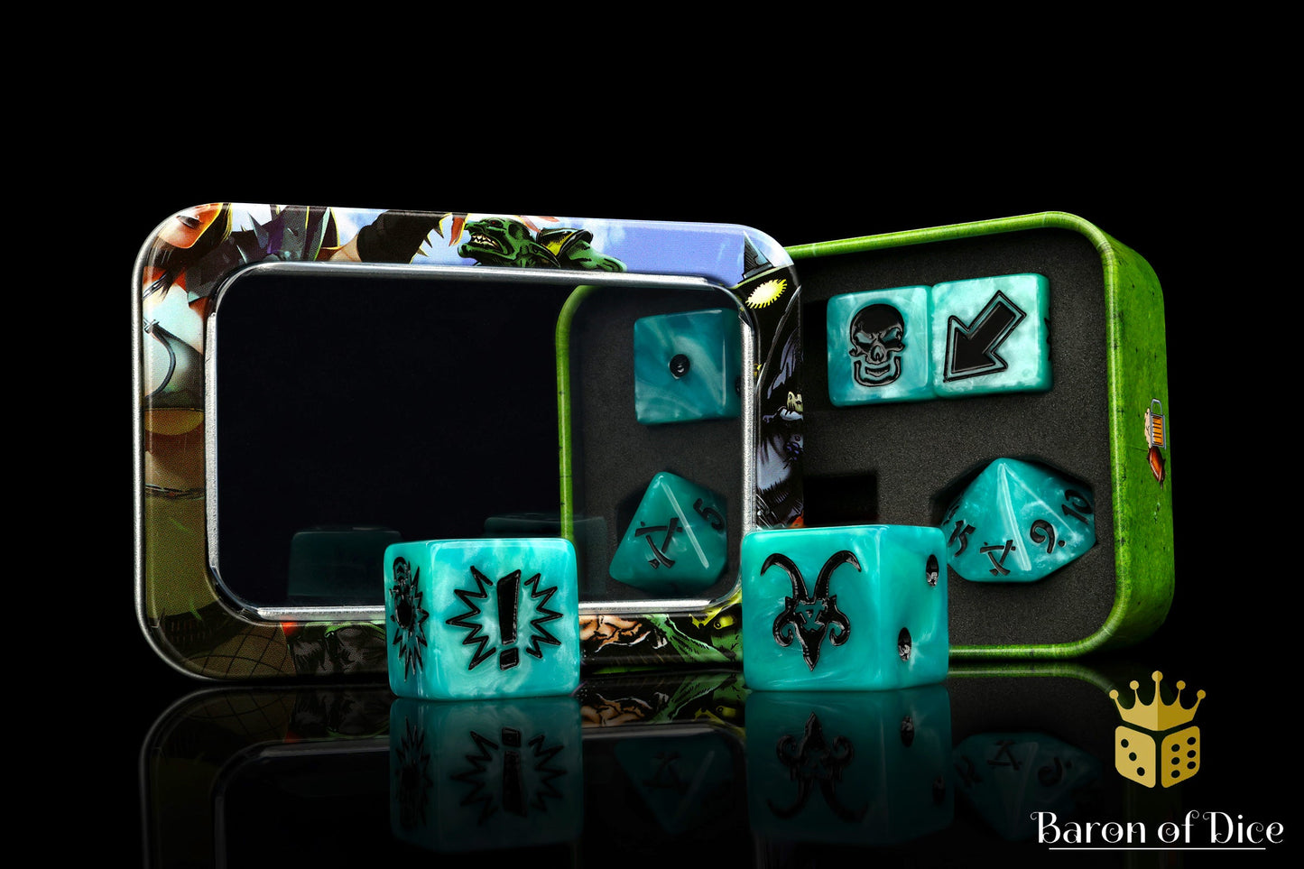 Ethereal Blue - Bloody Football Dice (Set of 7)