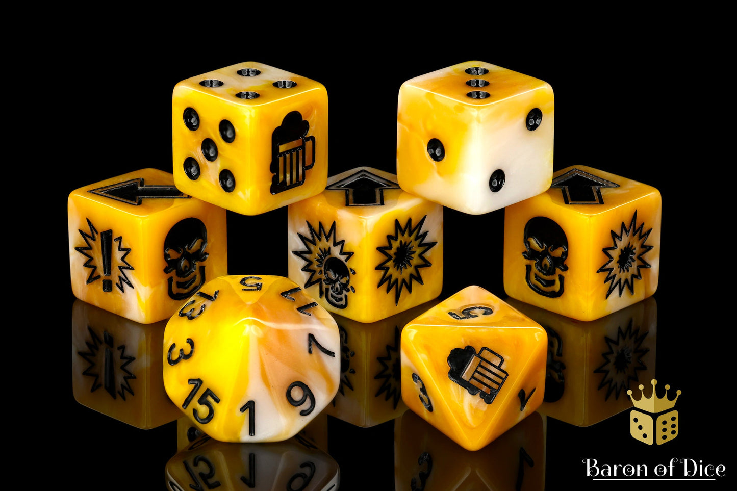 Go for Gold - Bloody Football Dice (Set of 7)