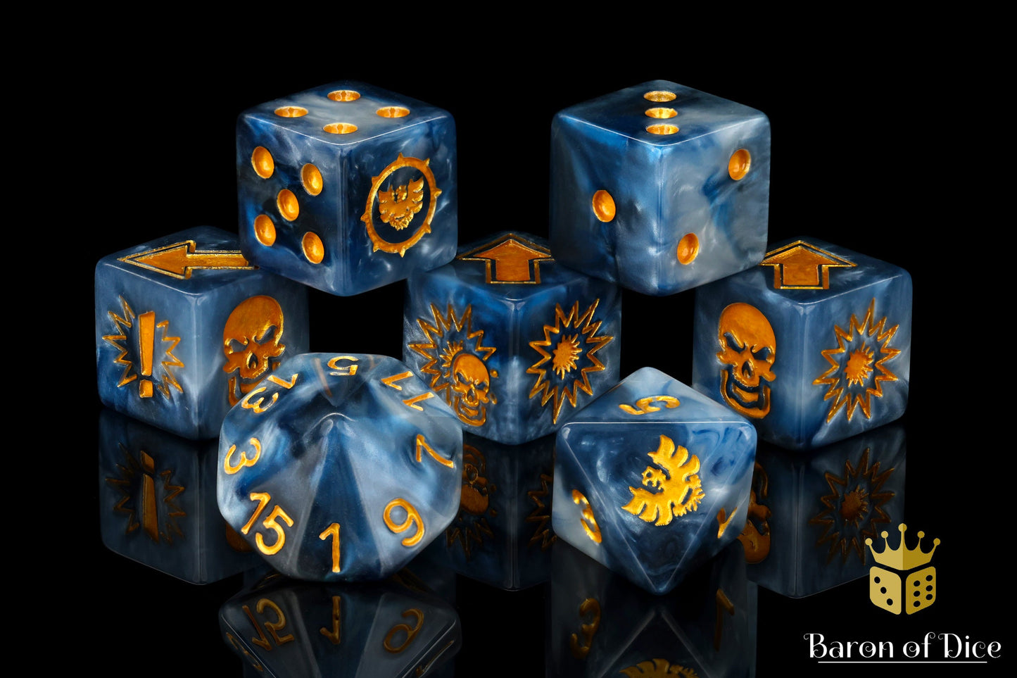 Titanium - Bloody Football Dice (Set of 7)