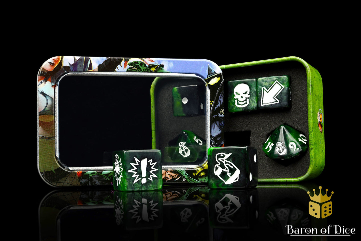 Warp Green - Bloody Football Dice (Set of 7)