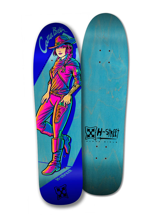 H-STREET CARABETH BURNSIDE "COW GIRL" 8.5" SKATEBOARD DECK