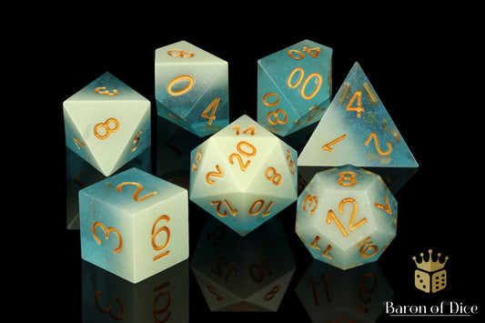 Blue Water Sharp Edge RPG Dice Set - 7 Pieces