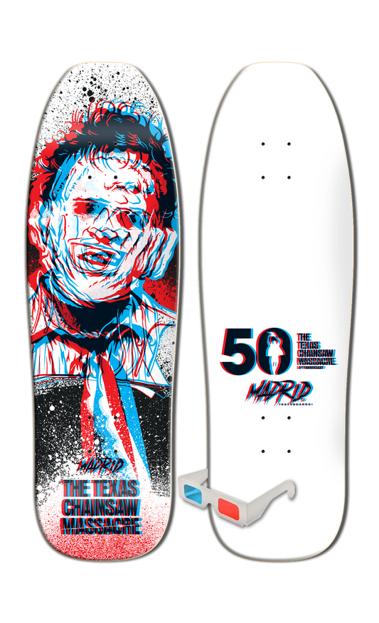 MADRID x TEXAS CHAINSAW MASSACRE HEADCHEESE POOL SUN SHAPE 9.5" SKATEBOARD DECK W/3D GLASSES