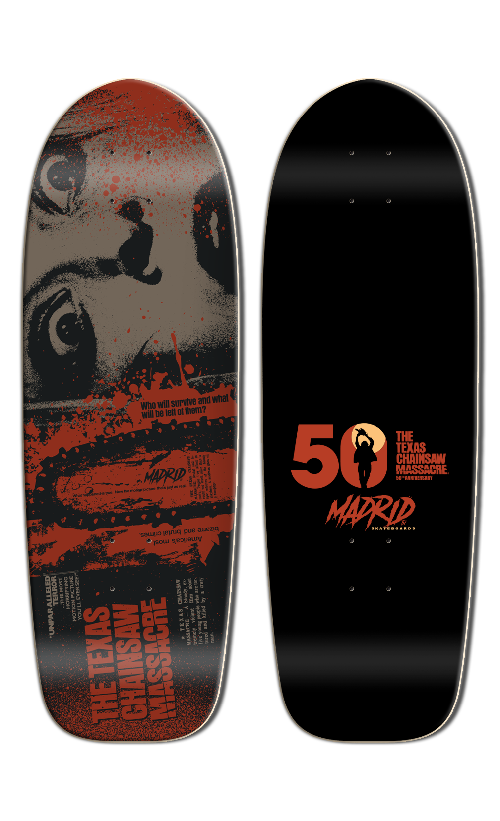 MADRID x TEXAS CHAINSAW HARDESTY RETO MARTY SHAPE 9.5" SKATEBOARD DECK