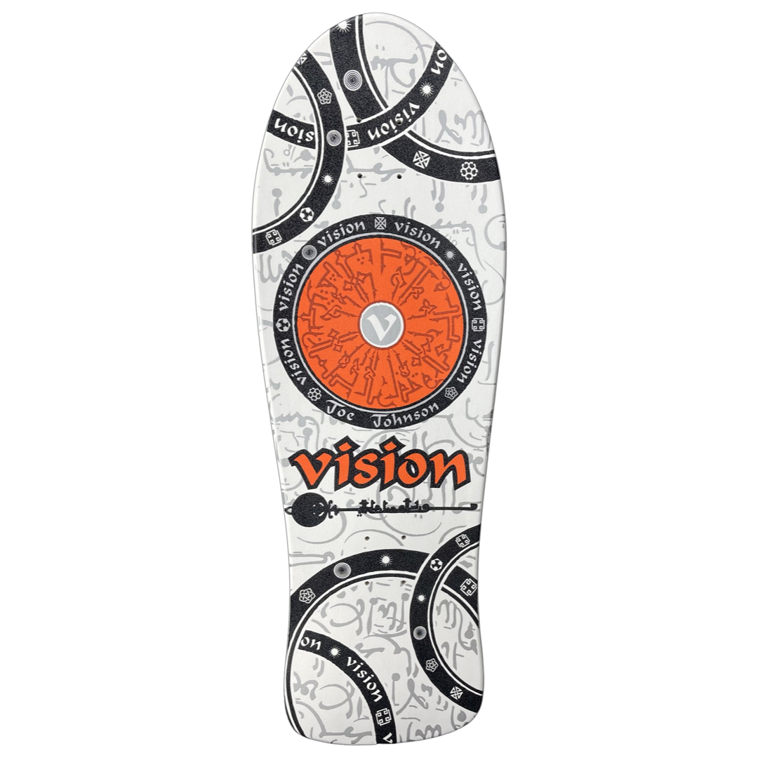 Vision Joe Johnson Hieroglyphics "Double Take" White Gripped 10.25" Skateboard Deck