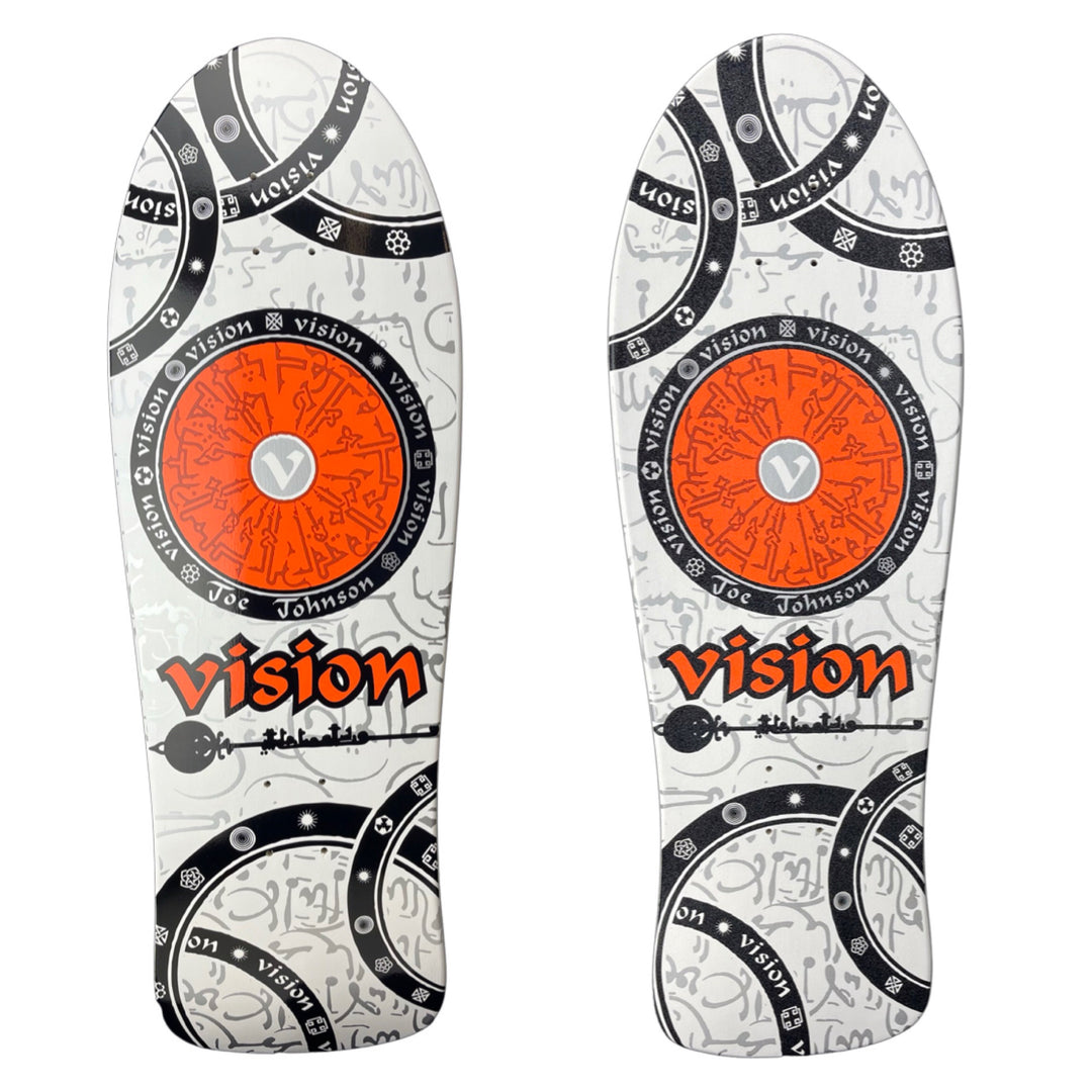 Vision Joe Johnson Hieroglyphics "Double Take" White Gripped 10.25" Skateboard Deck