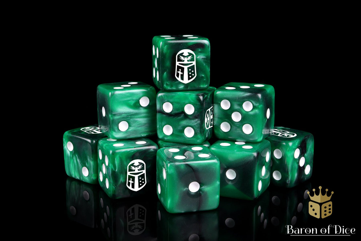 Imperial Helm Dice - Green