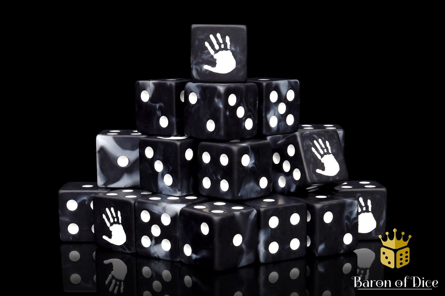 White Handprint Dice