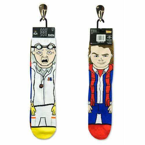 Back to the Future "Doc & Marty" Men's 360 Knit Mix-Match Socks (Size 6-13)