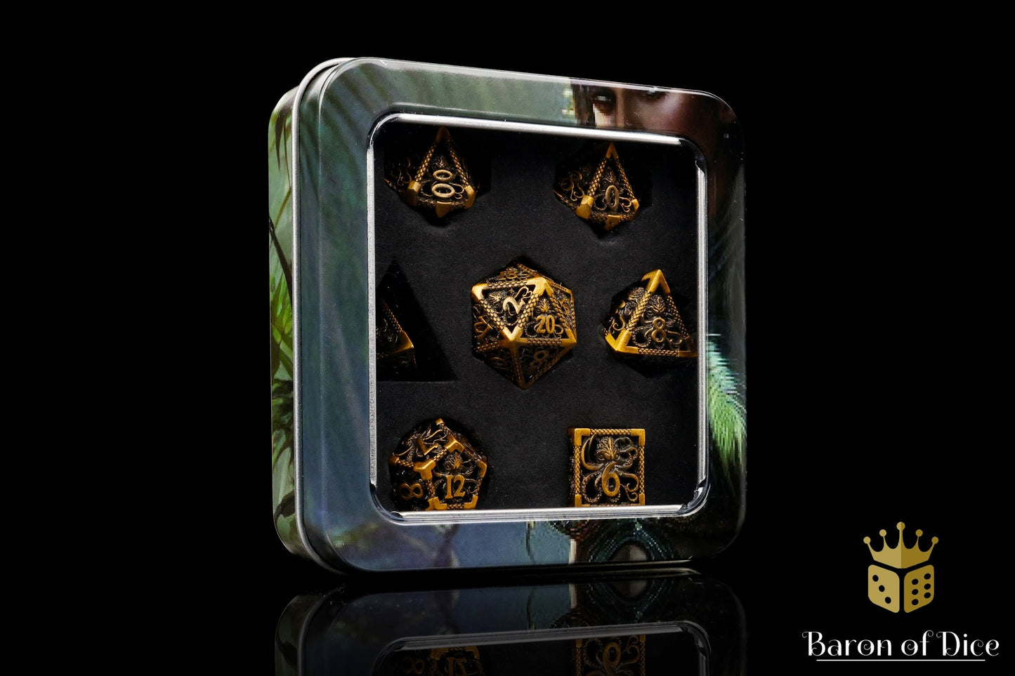 Sunken Treasure Metal RPG Dice Set - 7 Pieces