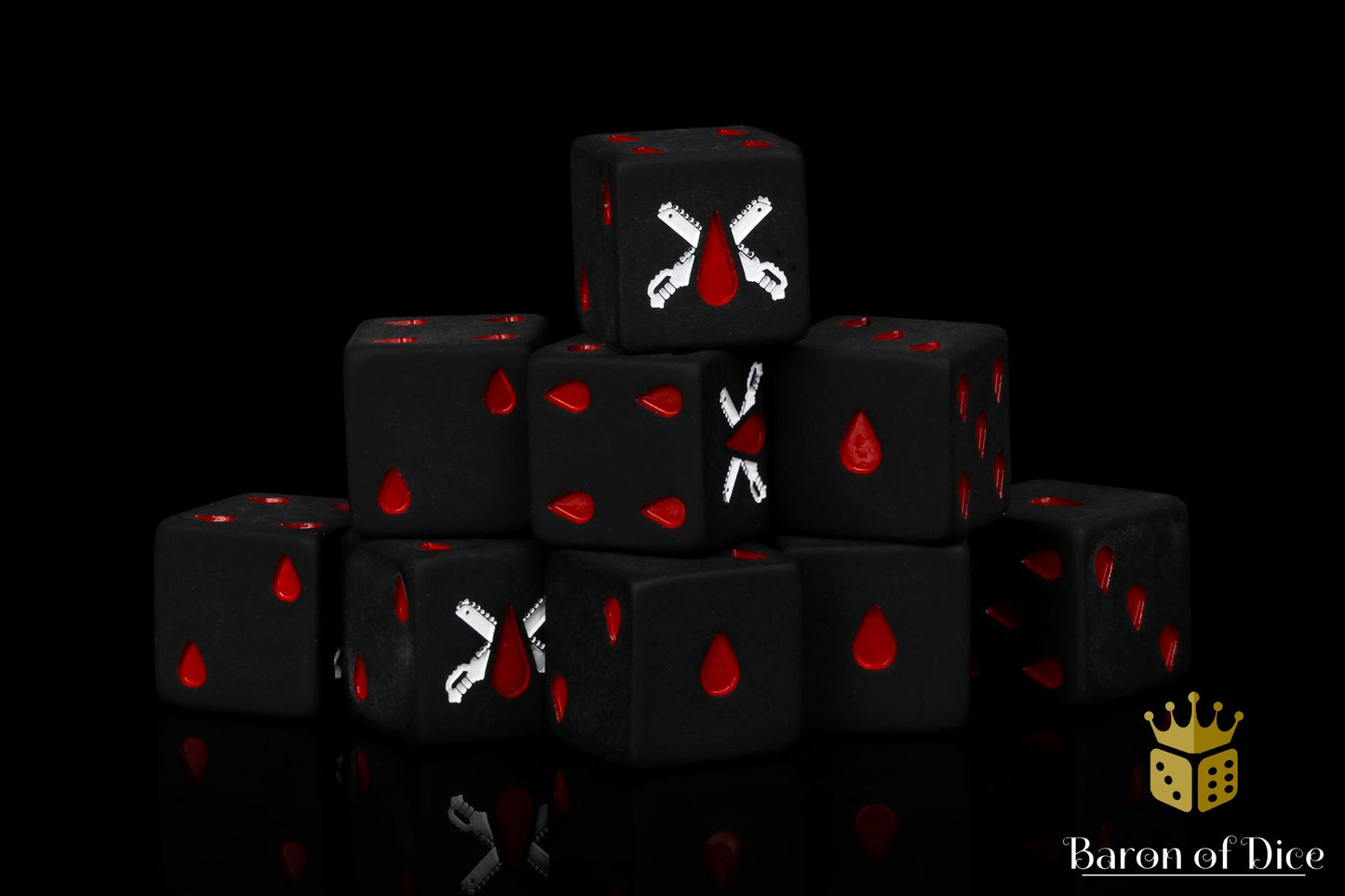 Chain Blades Dice - Matte Black