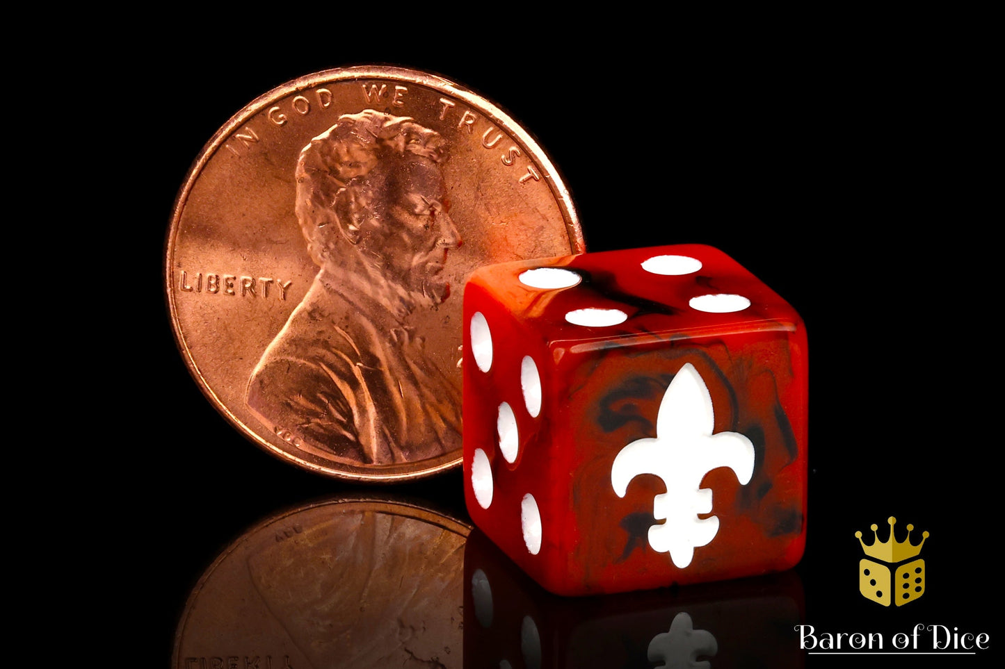 Fleur De Lis Dice - Red