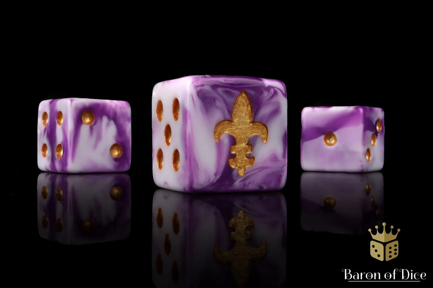 Fleur De Lis Dice - Purple