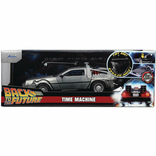 Back to the Future die-cast 1:24 scale "Hollywood Rides" light-up DeLorean Time Machine