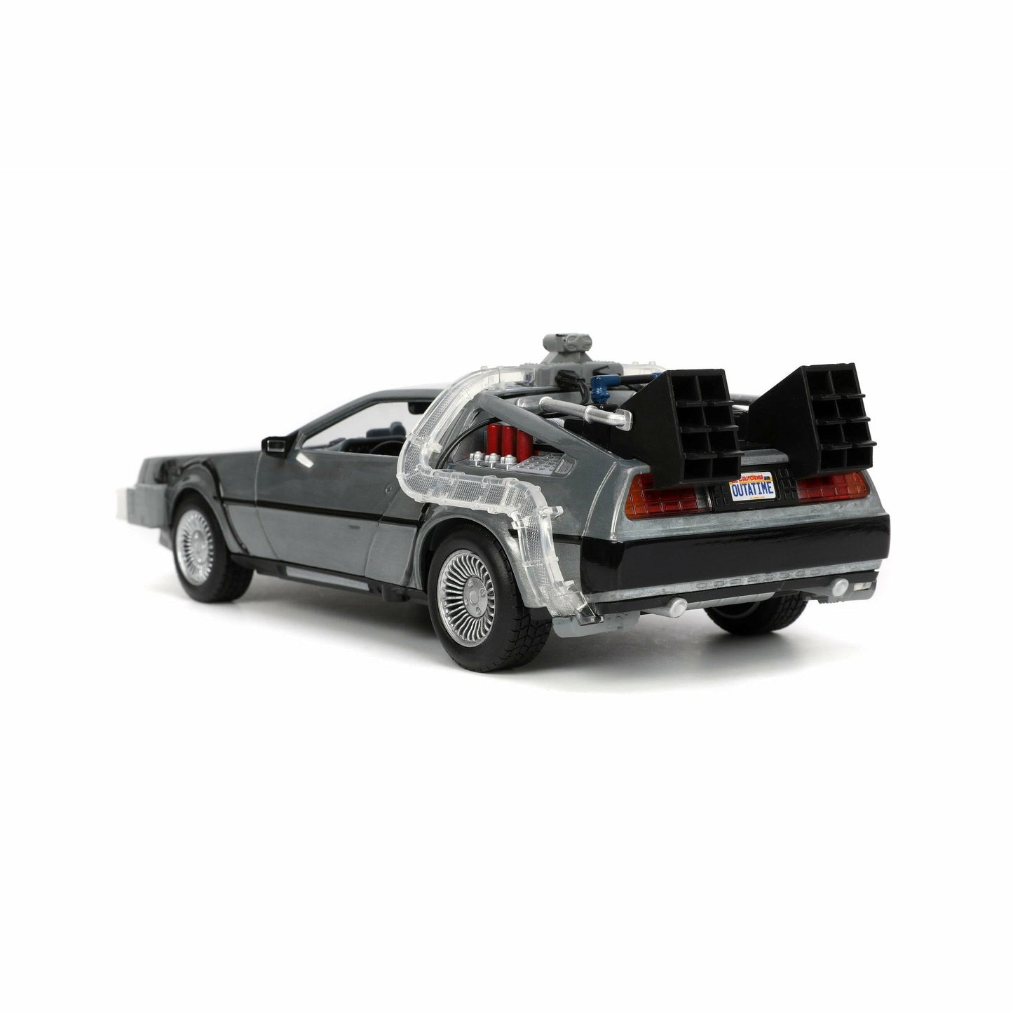 Back to the Future die-cast 1:24 scale "Hollywood Rides" light-up DeLorean Time Machine