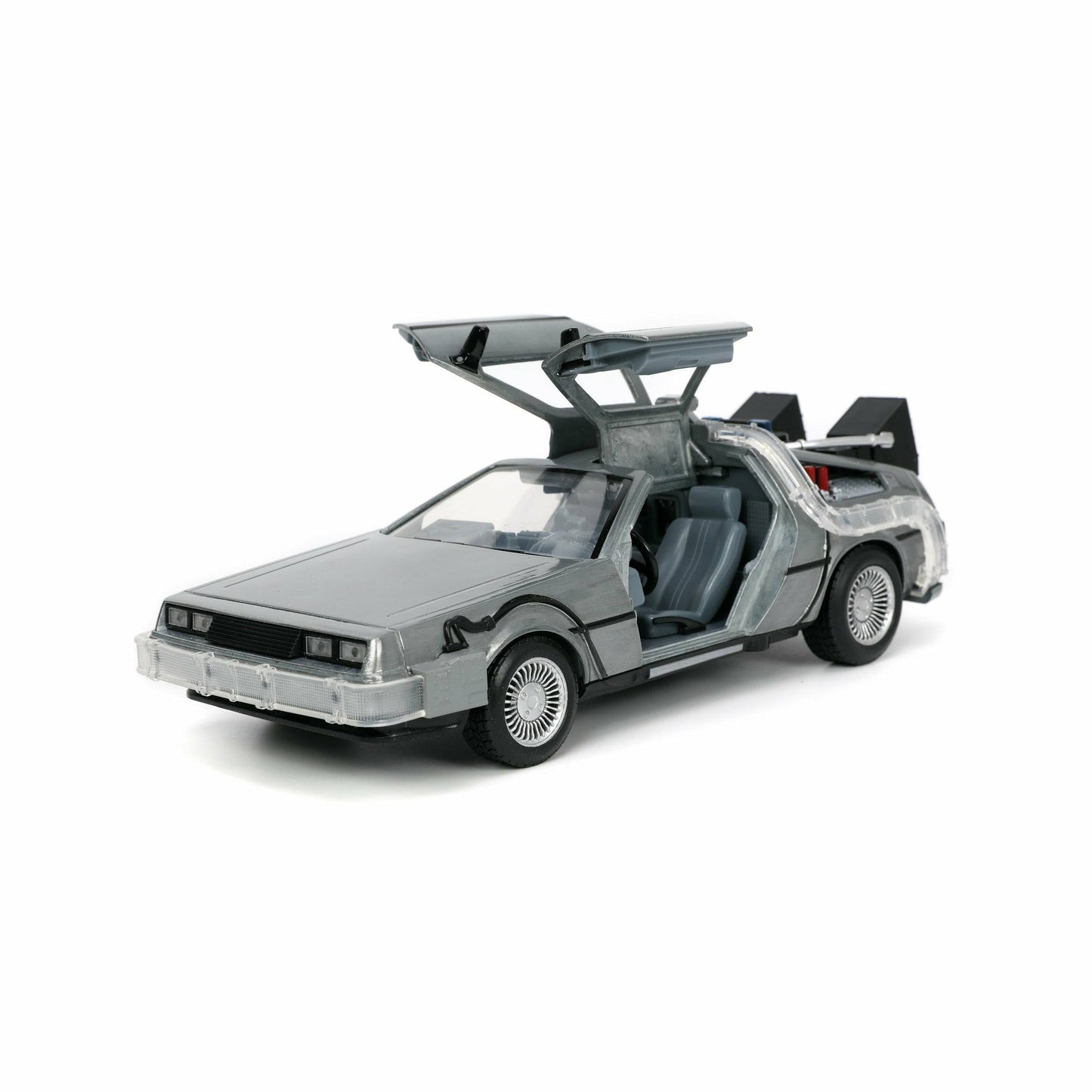 Back to the Future die-cast 1:24 scale "Hollywood Rides" light-up DeLorean Time Machine